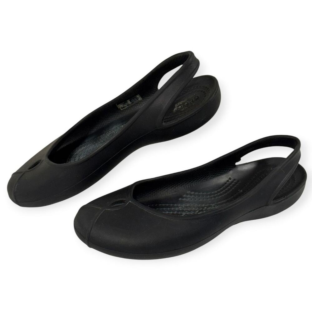 Crocs Olivia II Ballet Flat, Black, Synthetic, Women's 6